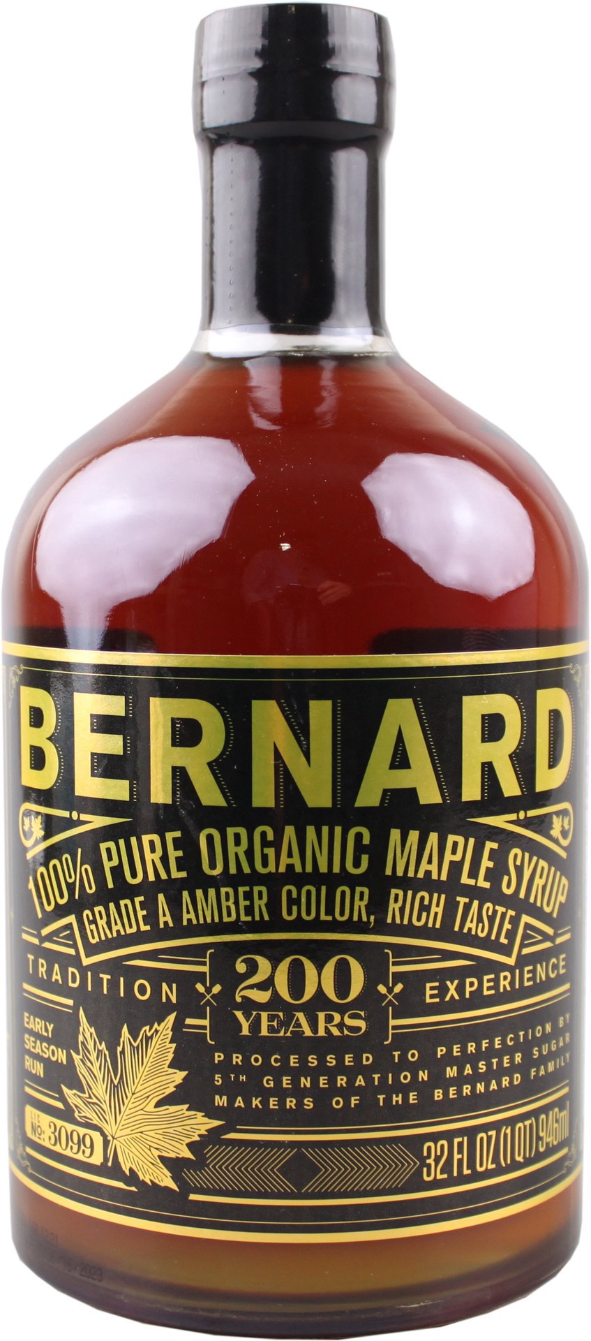 slide 1 of 1, Bernard Amber Maple Syrup, 32 oz