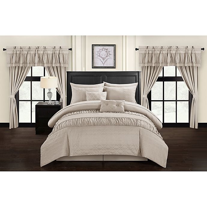 slide 2 of 8, Chic Home Kea King Comforter Set - Taupe, 20 ct