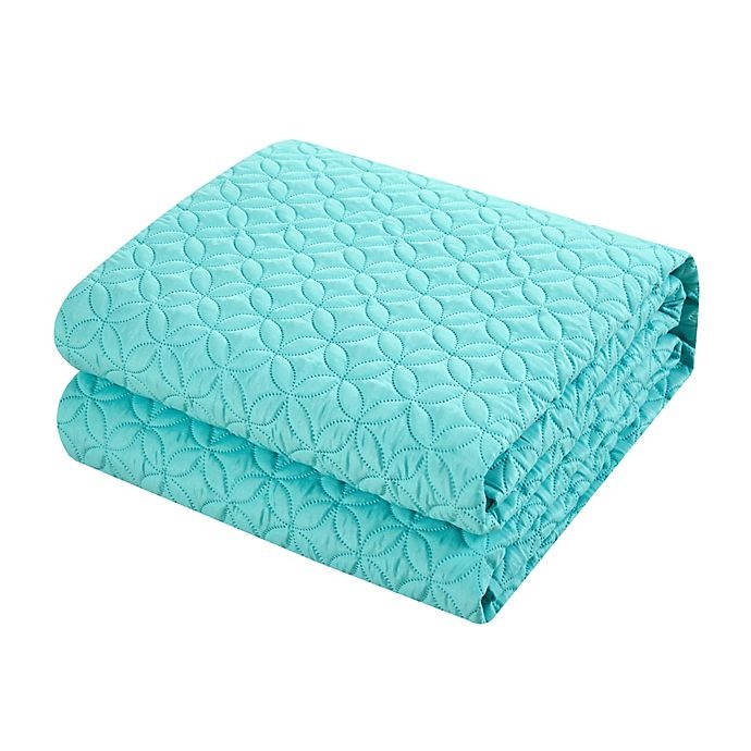 slide 3 of 4, Chic Home Gideon Queen Quilt Set - Aqua, 1 ct