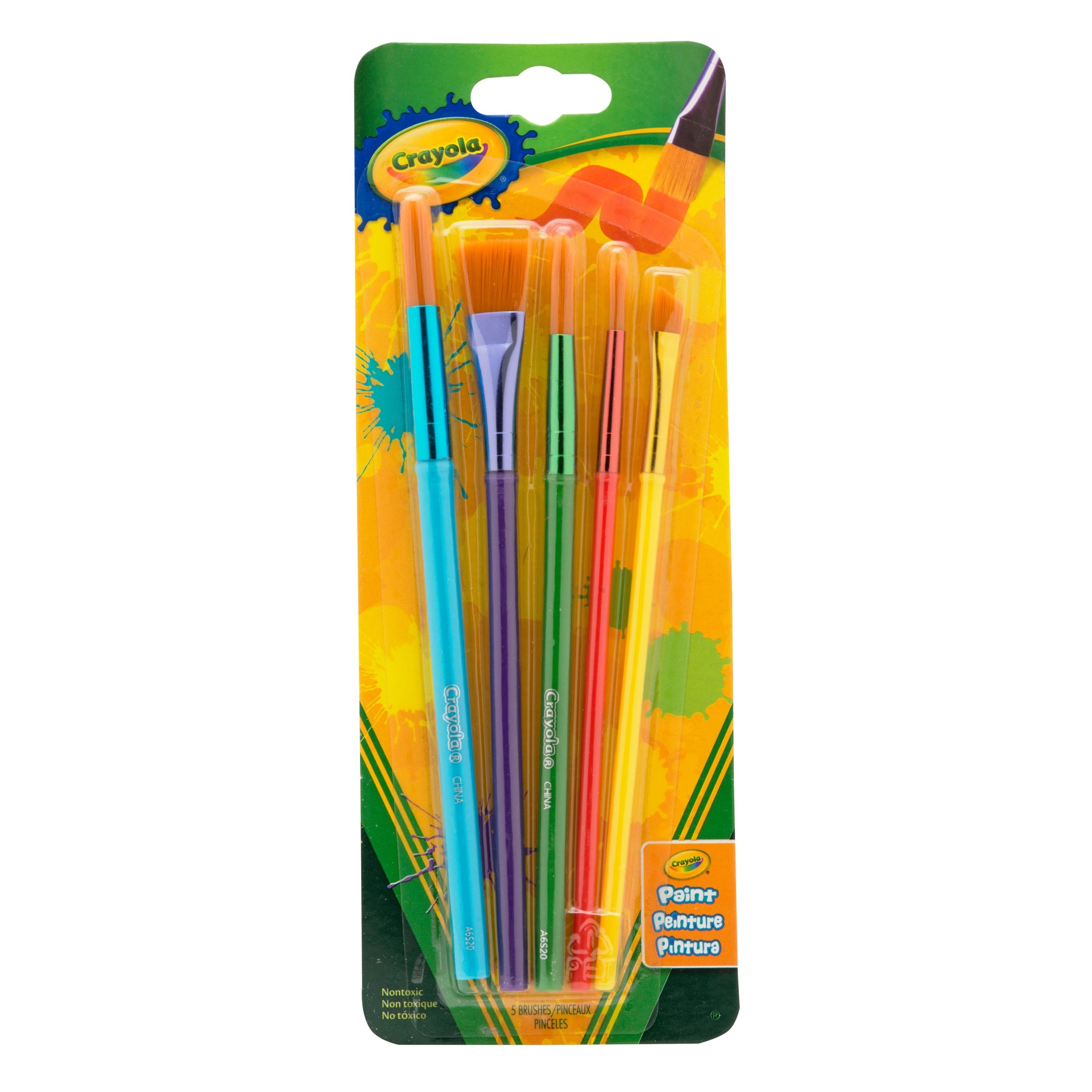 slide 1 of 6, Crayola Paint Brushes Assorted Tips, 5 ct