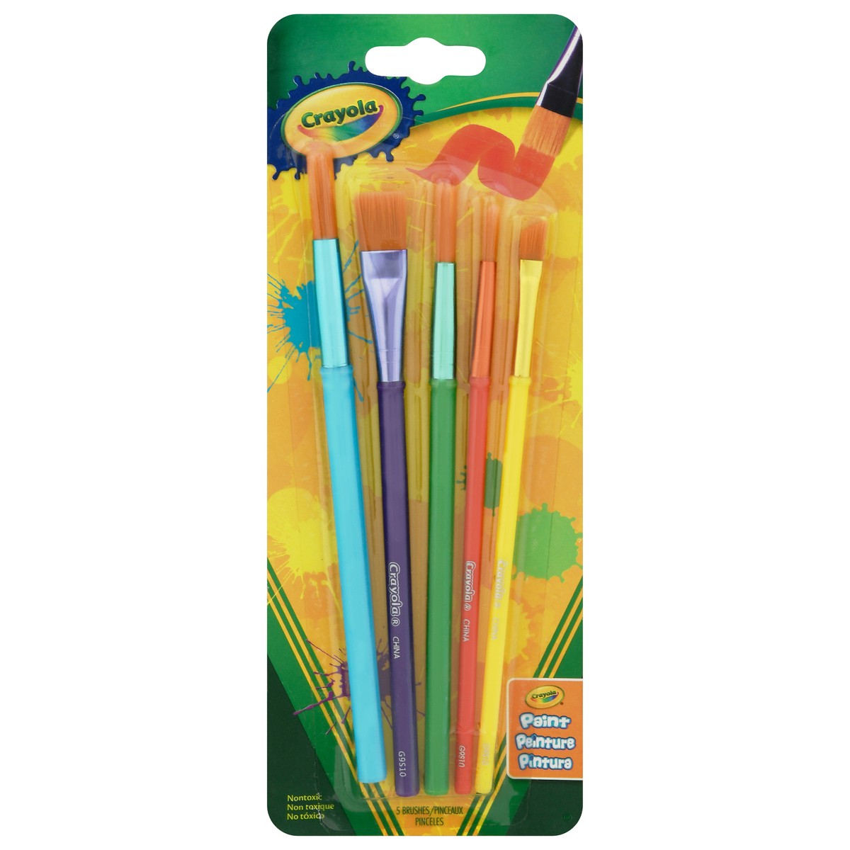slide 1 of 5, Crayola Paint Brushes Assorted Tips, 5 ct