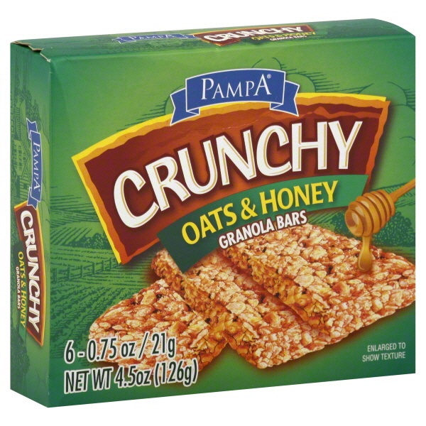 slide 1 of 4, Pampa Crunchy Oats & Honey Granola Bars, 4.2 oz