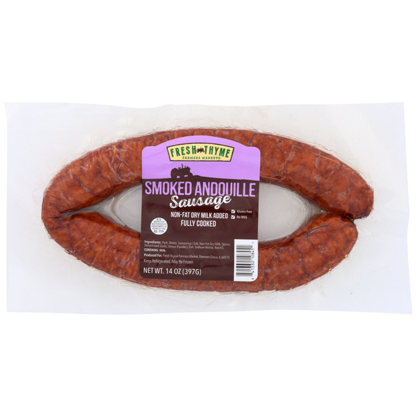 slide 1 of 1, Fresh Thyme Smoked Andouille Sausage, 1 ct