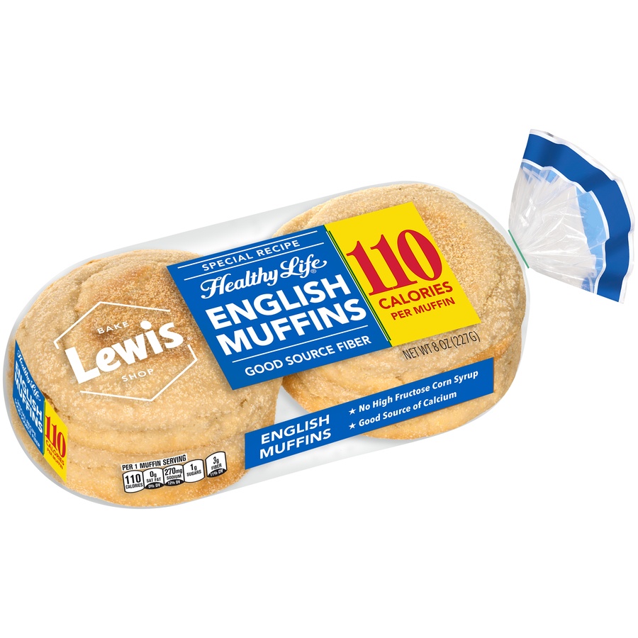 slide 4 of 8, Lewis Healthy Life English Muffins 8 oz, 4 ct