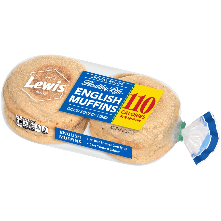 slide 6 of 8, Lewis Healthy Life English Muffins 8 oz, 4 ct