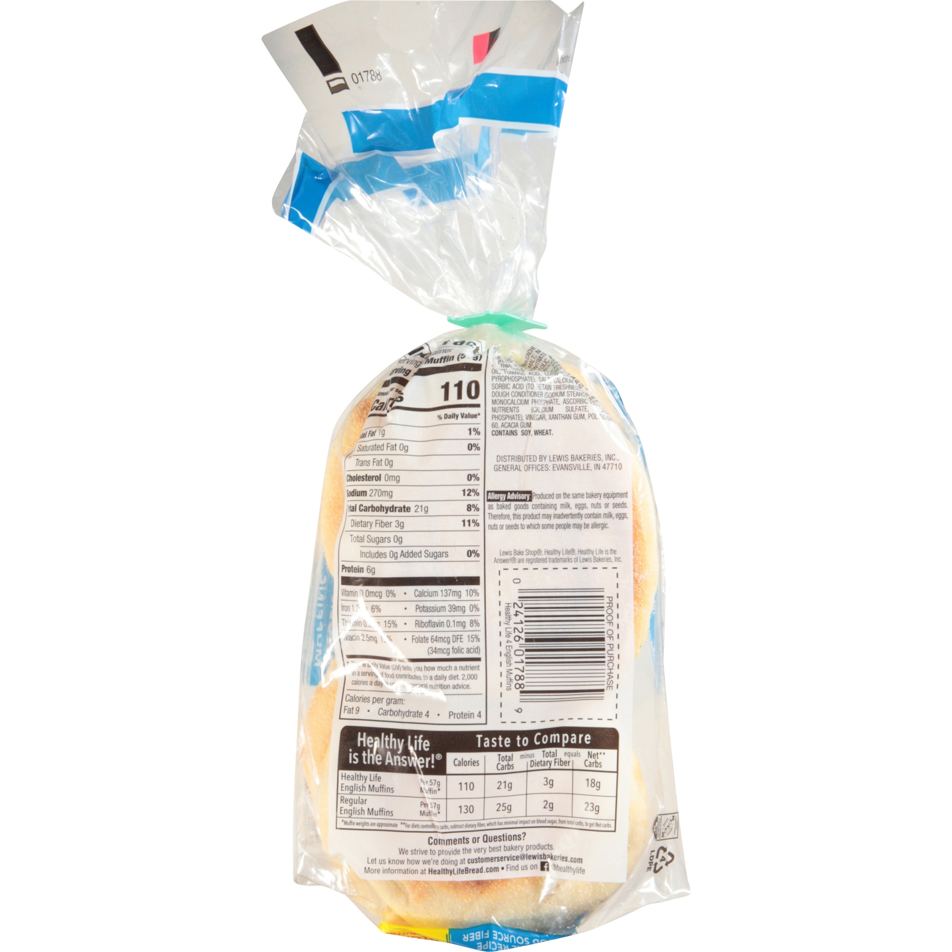 slide 7 of 8, Lewis Healthy Life English Muffins 8 oz, 4 ct