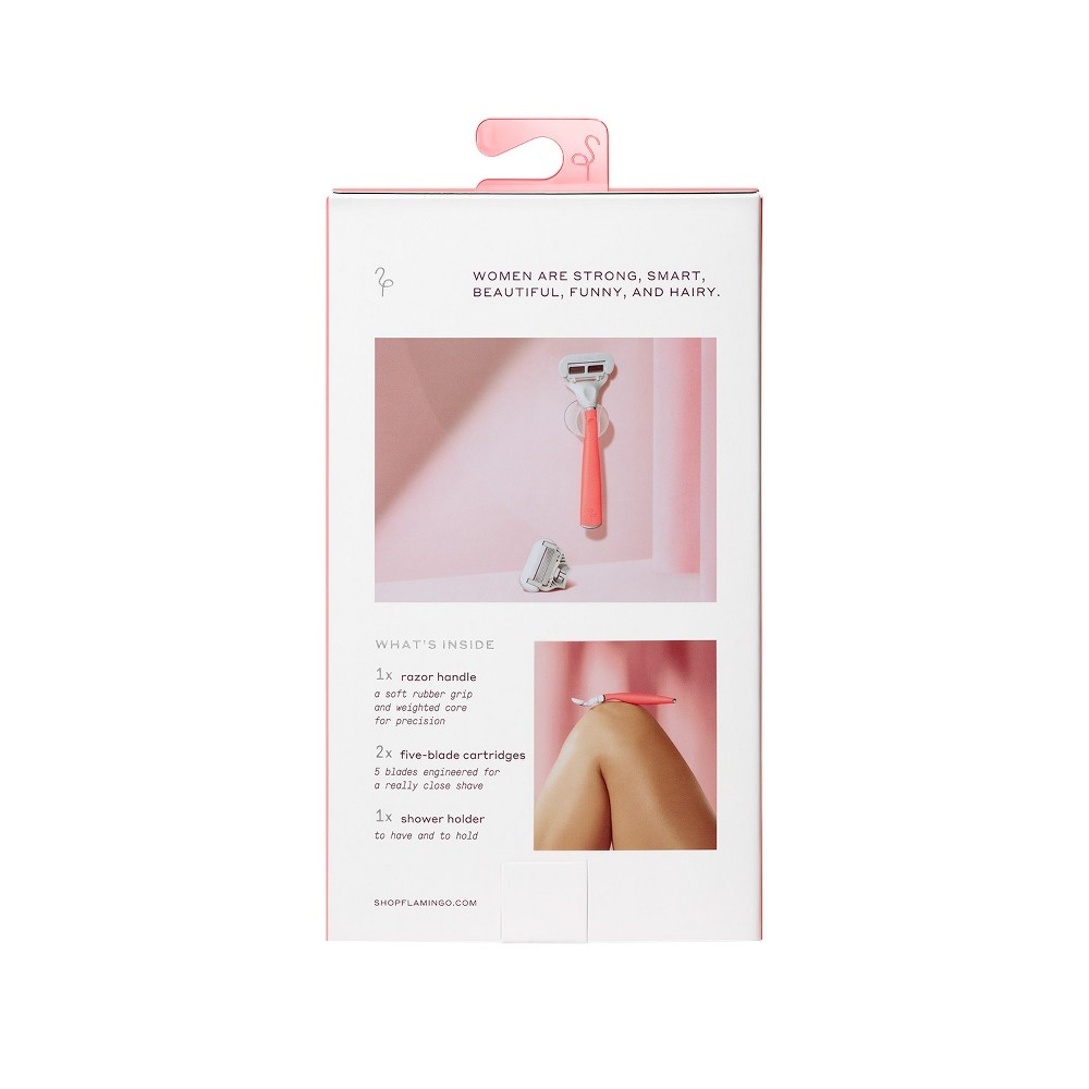 slide 3 of 4, Flamingo Women's 5-blade Razor with Replacement Blade Cartridge - Pomelo, 1 ct