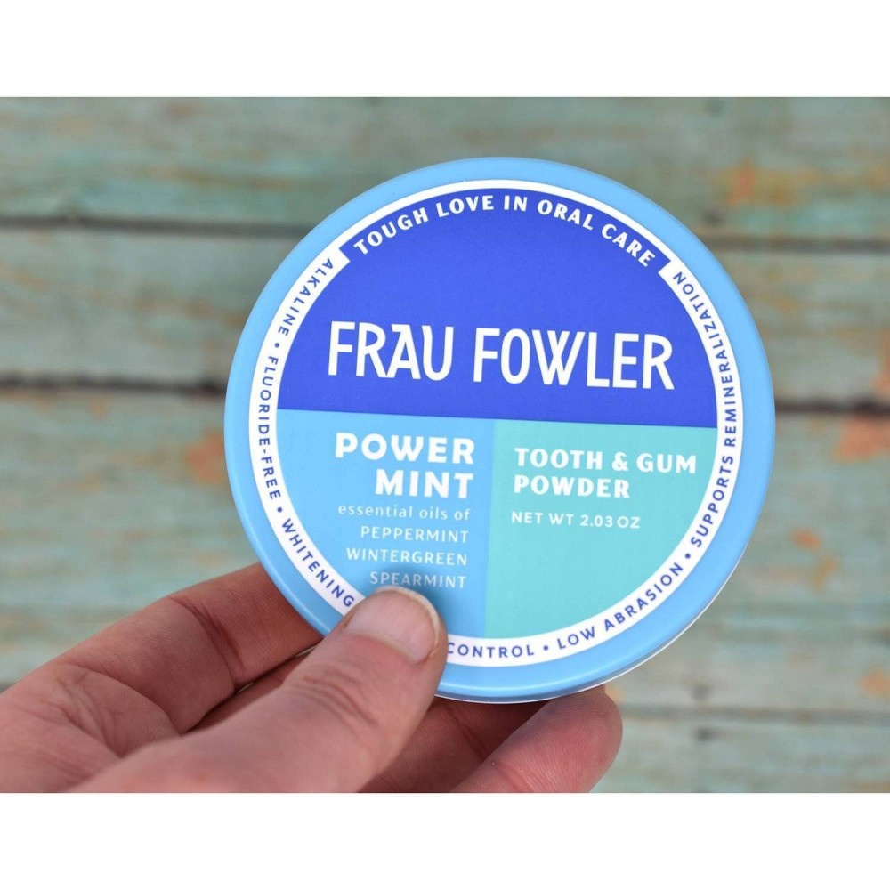 slide 2 of 6, Frau Fowler Power Mint Tooth & Gum Powder, 2.03 oz