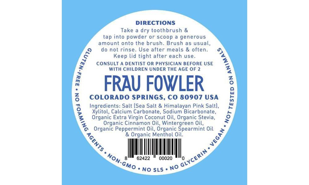 slide 3 of 6, Frau Fowler Power Mint Tooth & Gum Powder, 2.03 oz