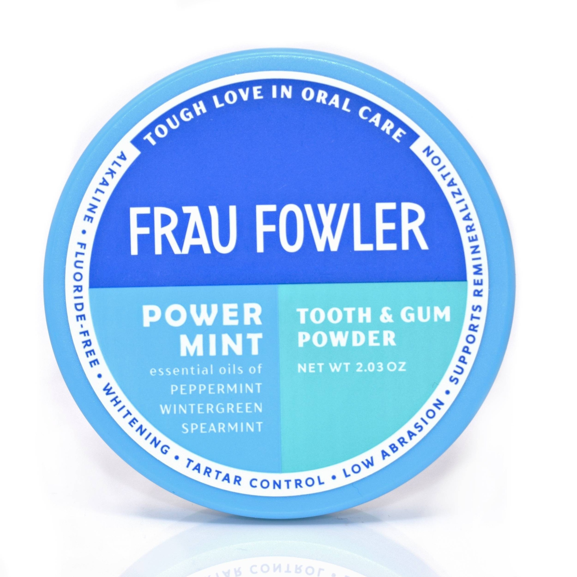 slide 1 of 6, Frau Fowler Power Mint Tooth & Gum Powder, 2.03 oz