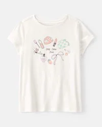 Carter's Girls 'Self Care Club' Short-Sleeve Graphic Tee - Ivory XS