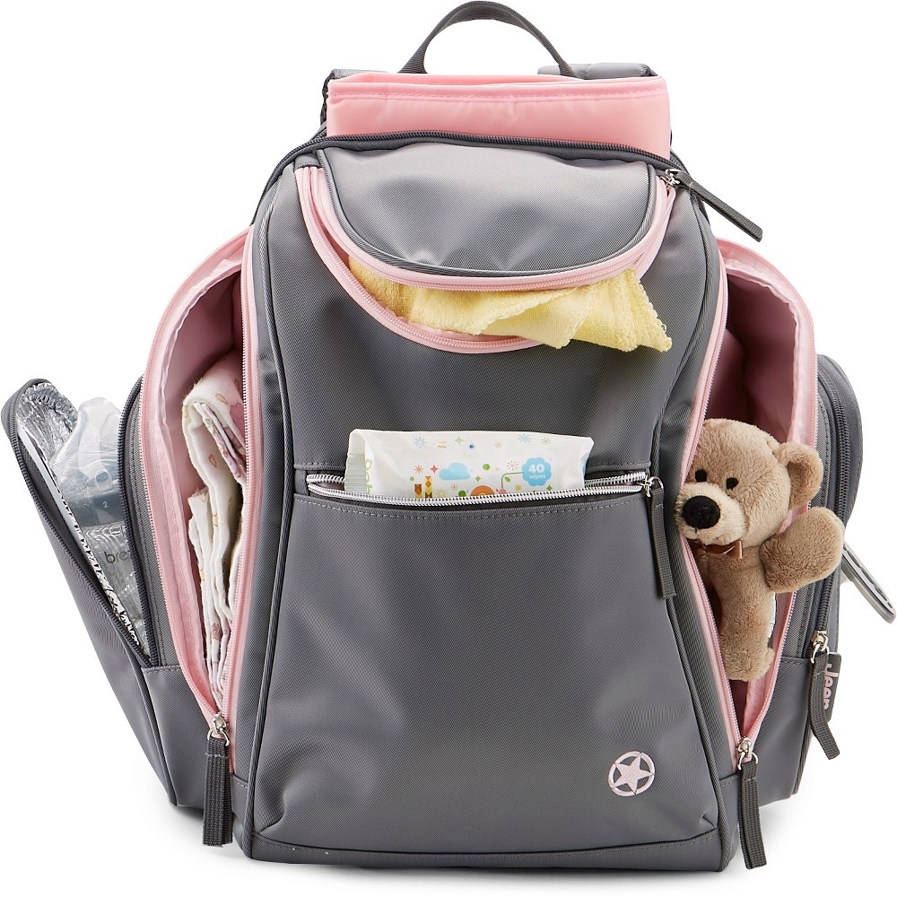 slide 7 of 11, Jeep Backpack - Gray/Pink, 1 ct
