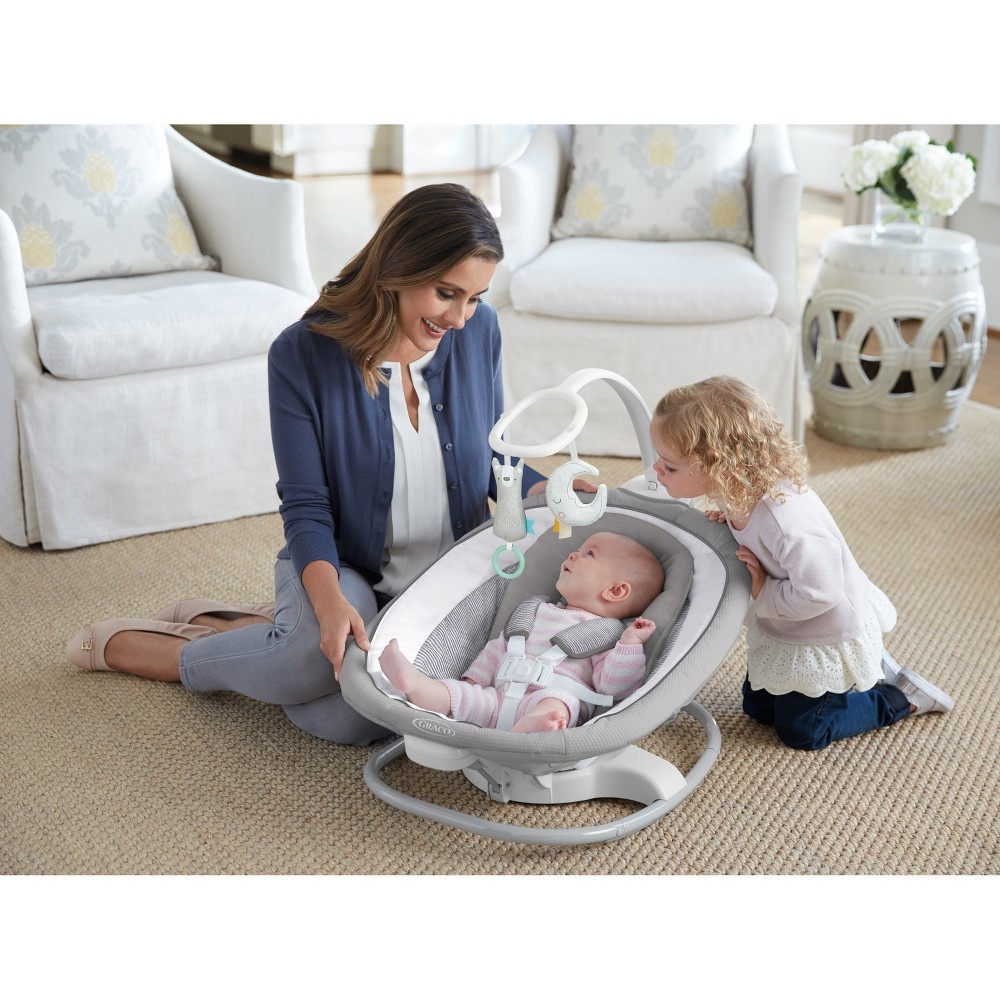 slide 7 of 13, Graco Sense2Soothe Baby Swing with Cry Detection Technology in Sailor - White, 1 ct