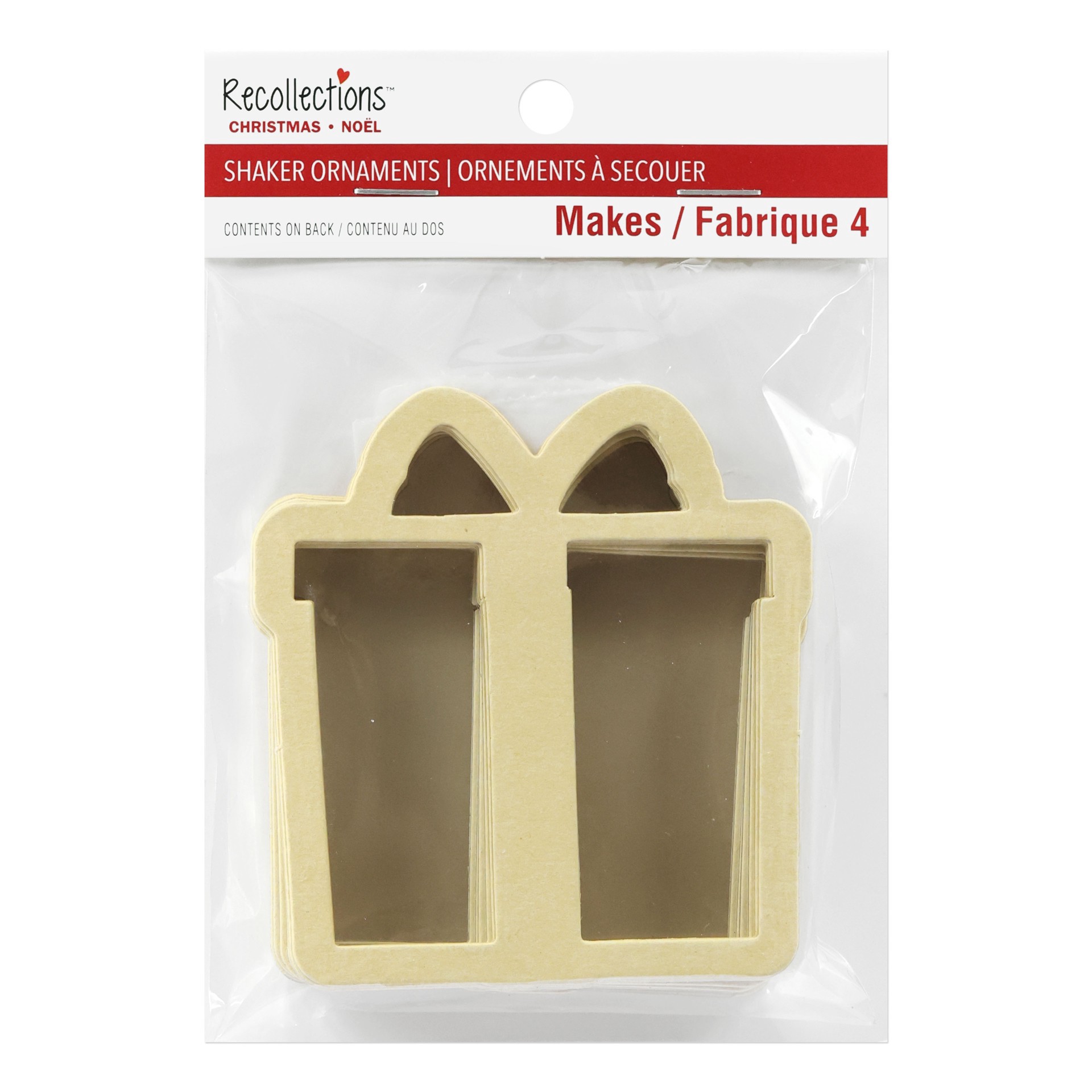 slide 3 of 3, Gift Shaker Ornament Kit By Recollections, makes 4 shaker ornaments