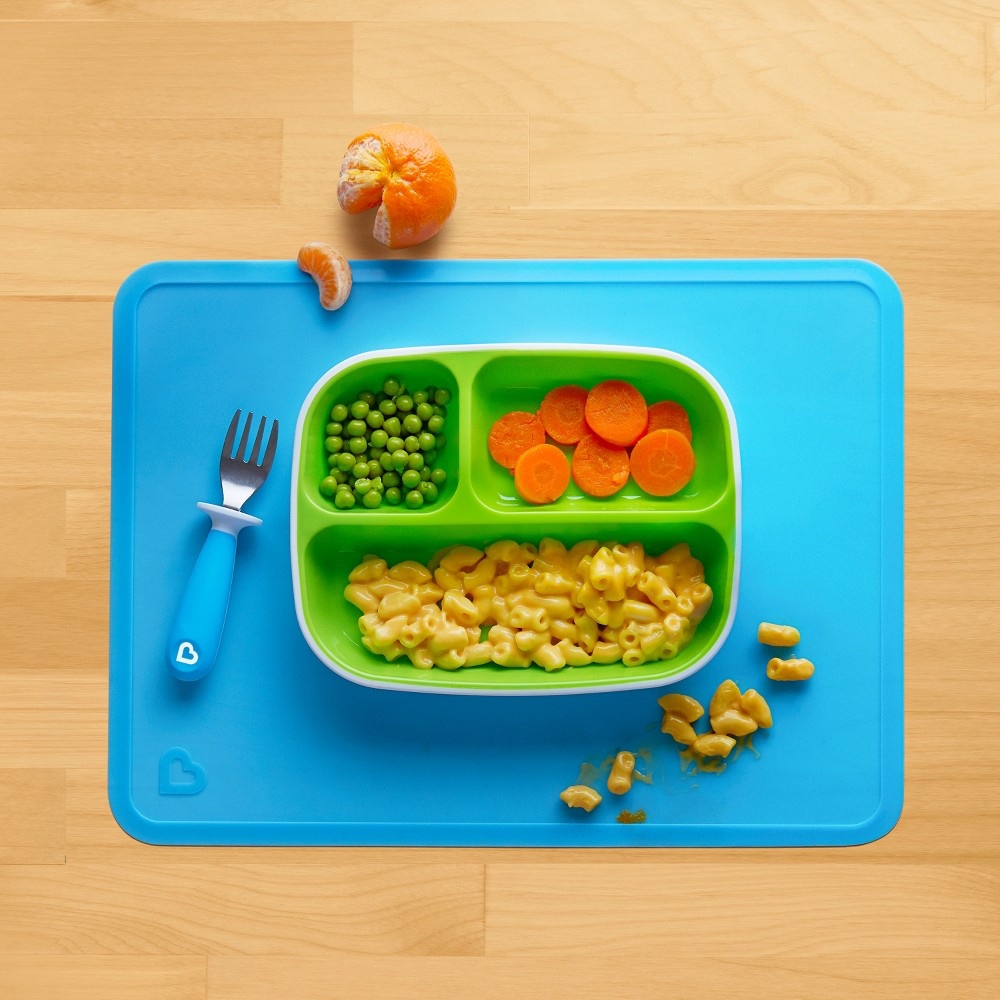 slide 3 of 6, Munchkin Spotless Silicone Placemats - Blue, 2 ct