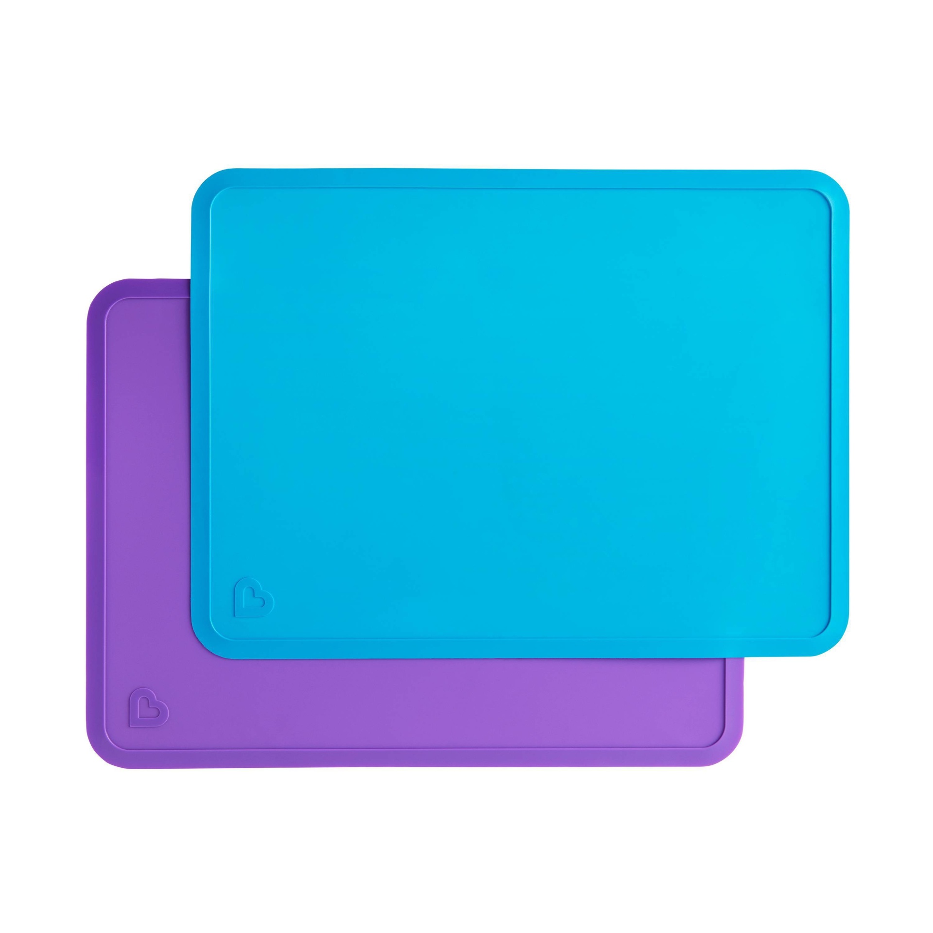 slide 1 of 6, Munchkin Spotless Silicone Placemats - Blue, 2 ct