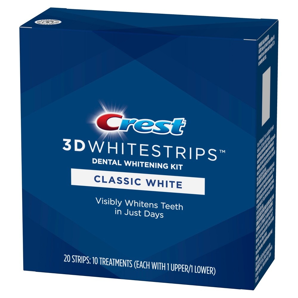 slide 2 of 7, Crest 3D Whitestrips Classic White Teeth Whitening Kit, 1 ct