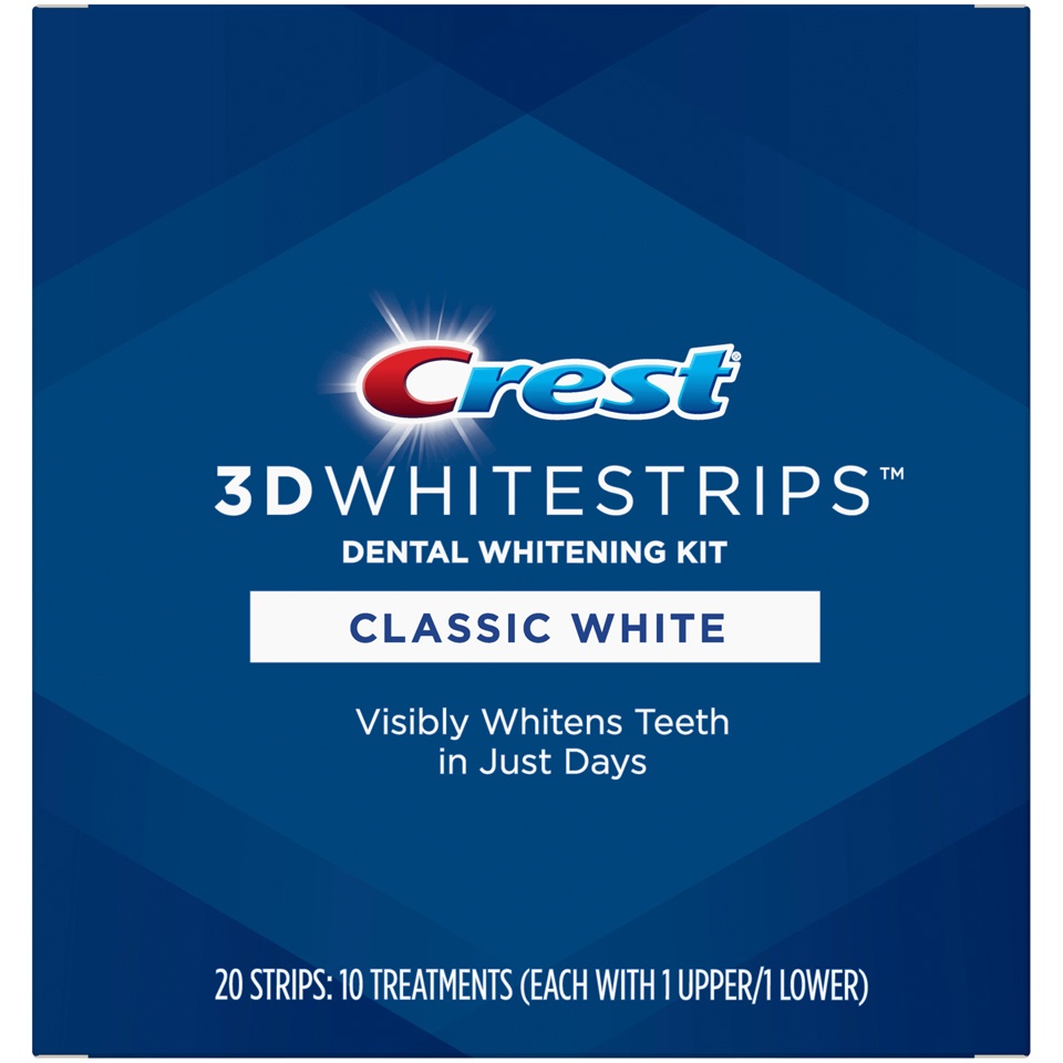 slide 1 of 7, Crest 3D Whitestrips Classic White Teeth Whitening Kit, 1 ct