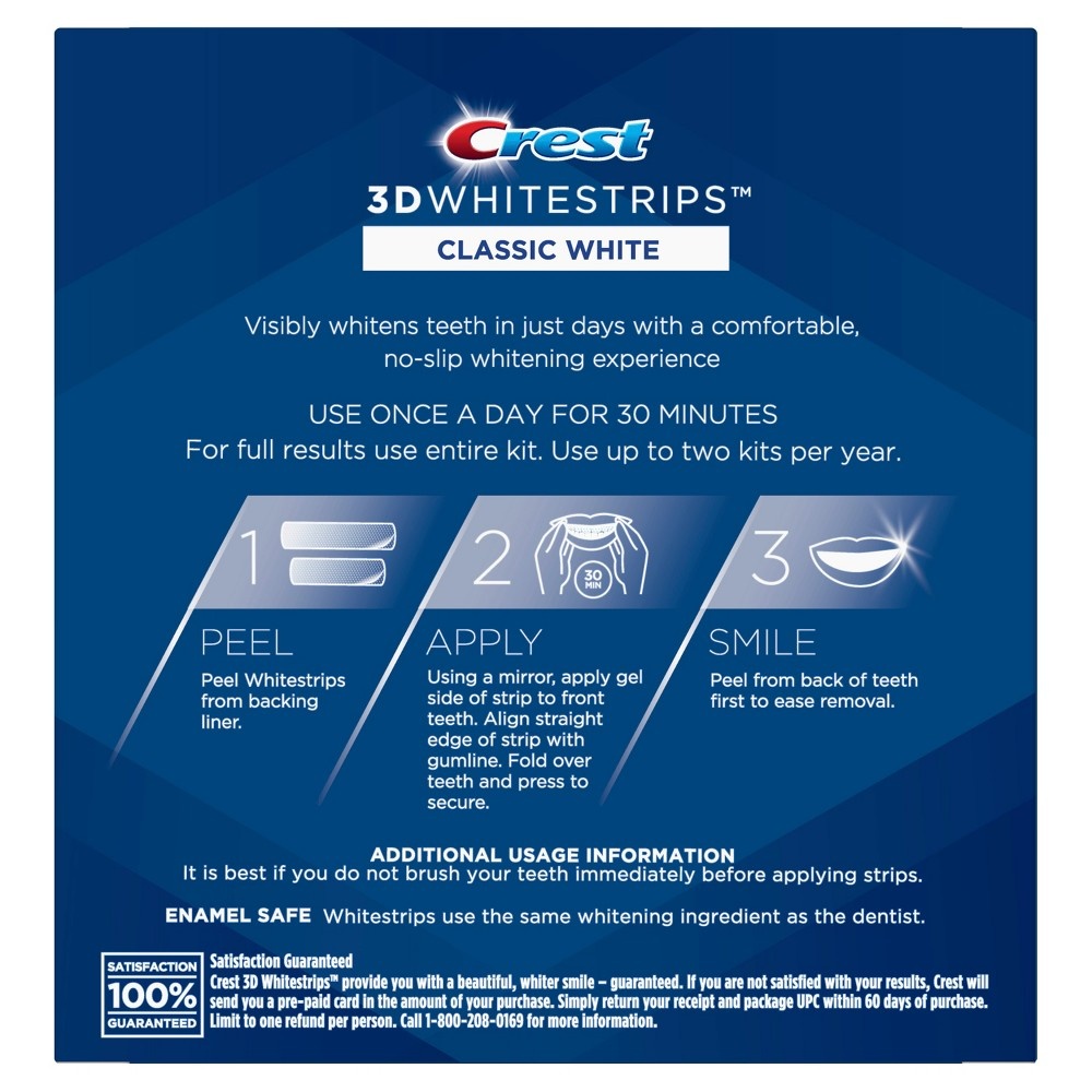 slide 6 of 7, Crest 3D Whitestrips Classic White Teeth Whitening Kit, 1 ct