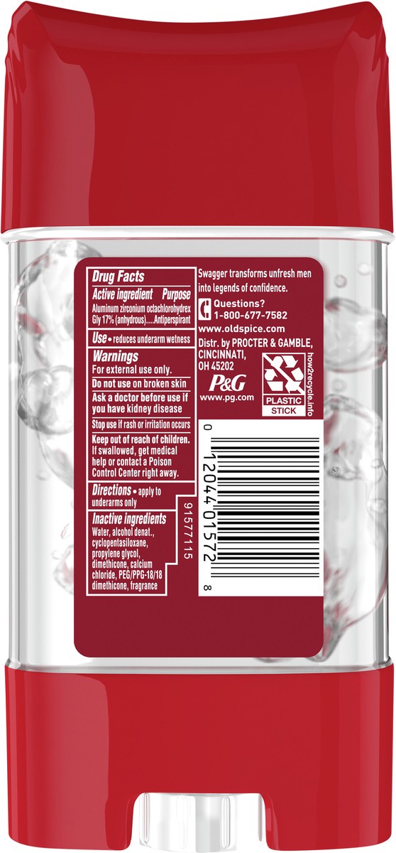 slide 3 of 3, Old Spice Red Zone Swagger Scent Clear Gel Antiperspirant and Deodorant for Men, 3.8 oz, 3.8 oz