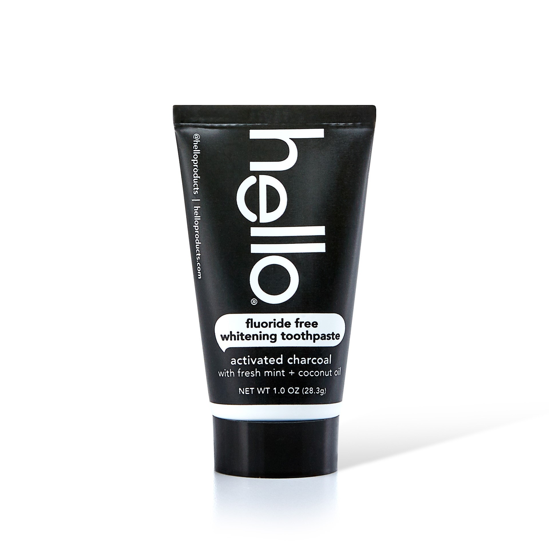 slide 1 of 6, Hello Activated Charcoal Fluoride Free Whitening Toothpaste, Fresh Mint + Coconut Oil, 1 oz