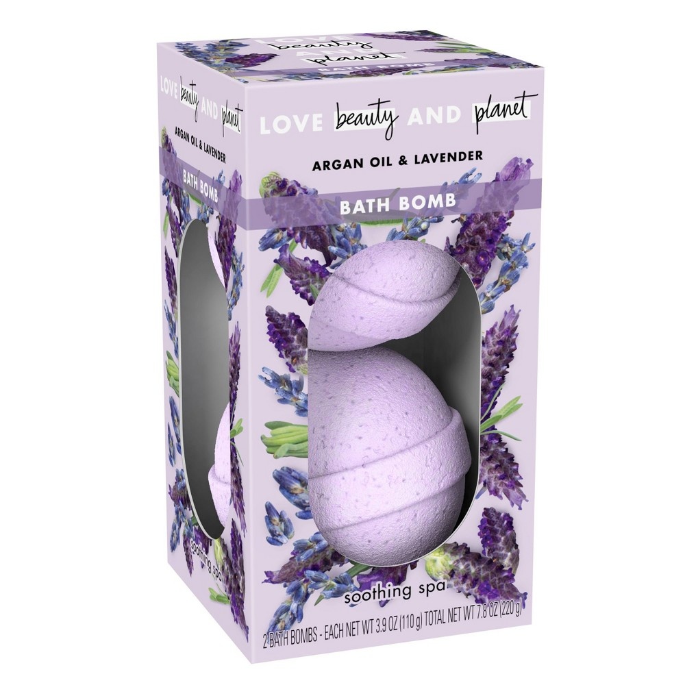 slide 2 of 3, Love Beauty and Planet Argan Oil Lavender Bath Bomb, 2 ct; 7.8 oz