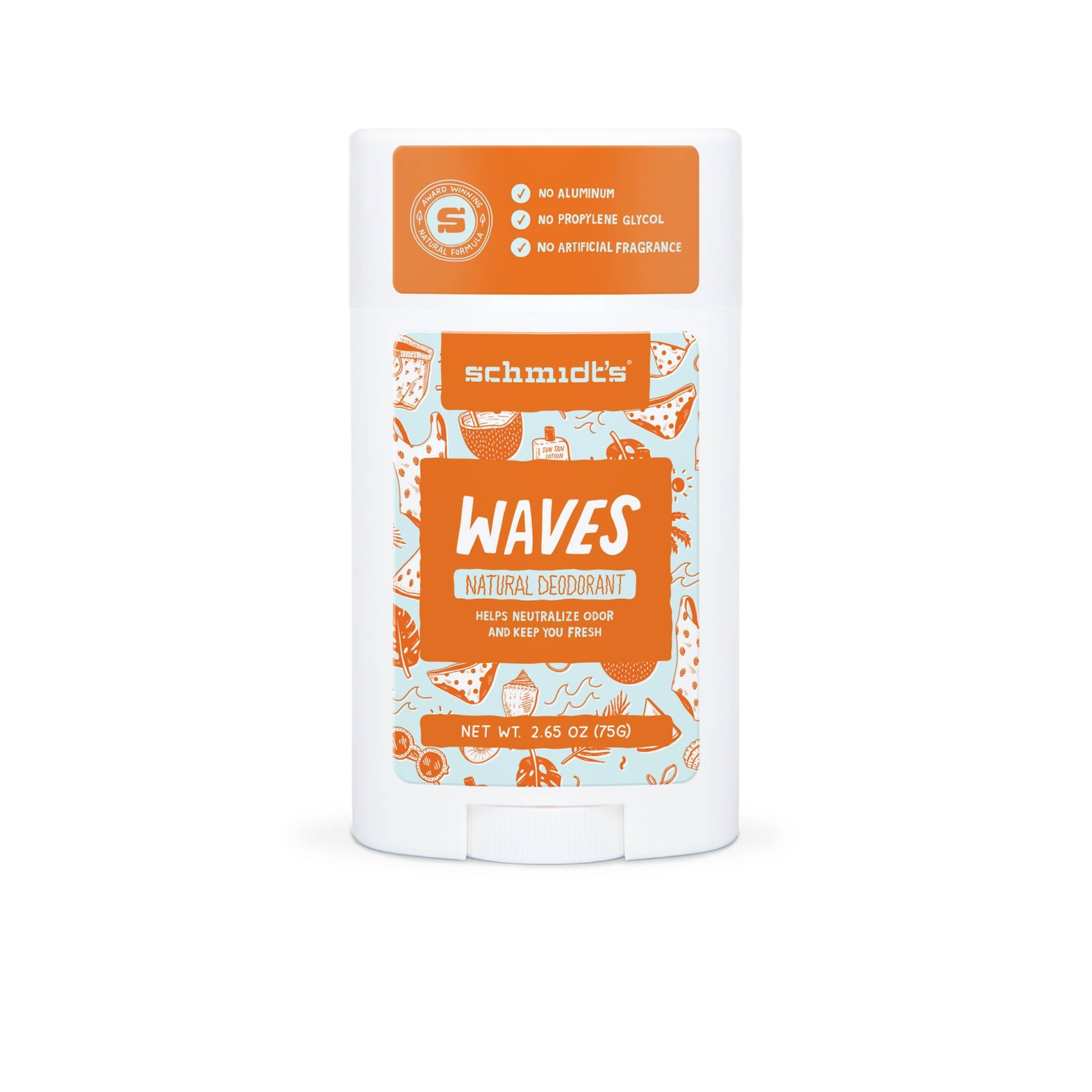 slide 1 of 2, Schmidt's Waves Scented Deodorant for Teens, 2.65 oz