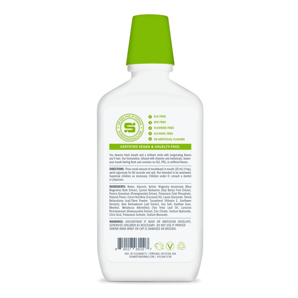 slide 2 of 2, Schmidt's Coconut Aloe Mouthwash, 16 fl oz