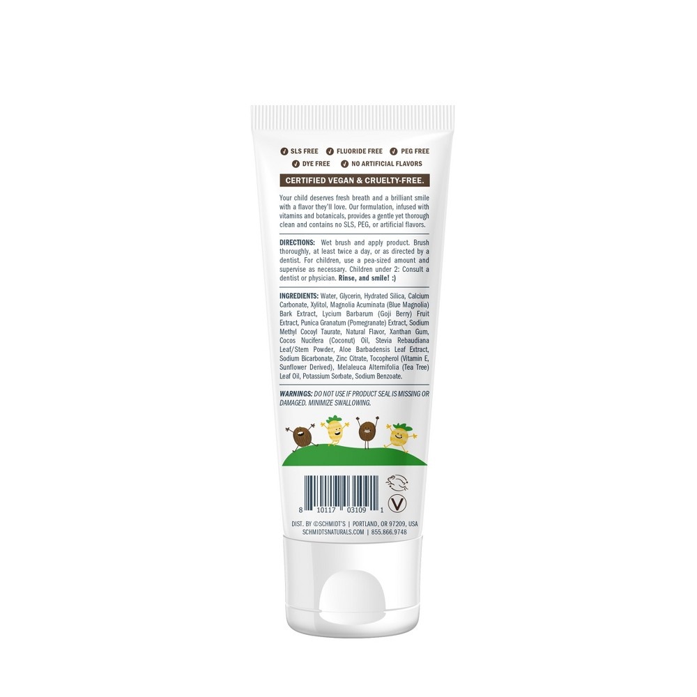 slide 2 of 2, Schmidt's Coconut Pineapple Kid's Toothpaste, 4.7 oz