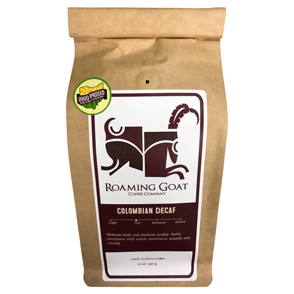 slide 1 of 1, Roaming Goat Coffee Co. Colombian Decaf, 12 oz