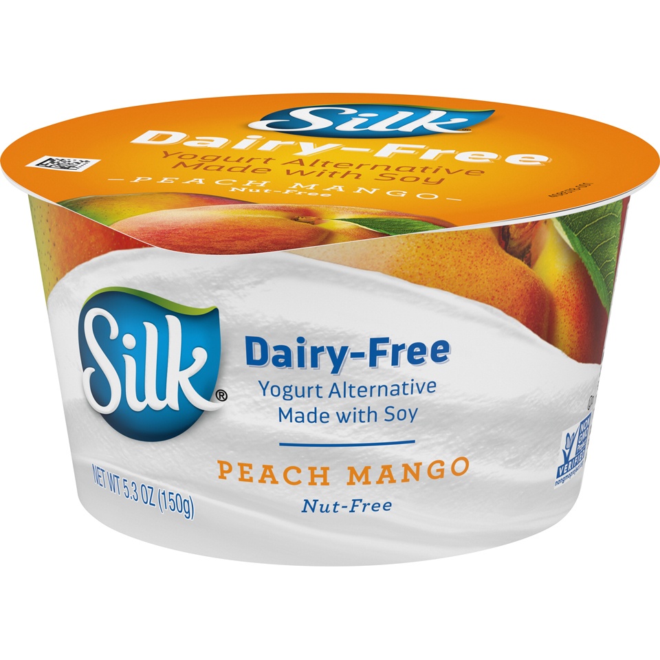slide 4 of 9, Silk Dairy-Free Peach & Mango Yogurt, 