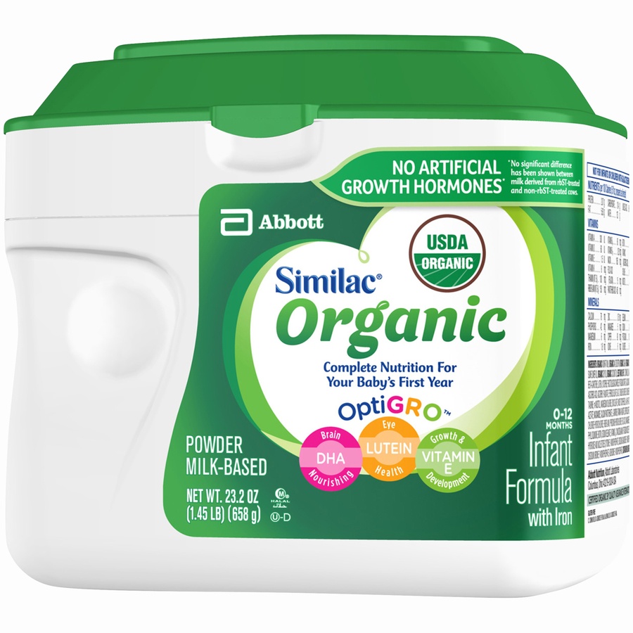 slide 3 of 7, Similac Organic Non-GMO Powder Infant Formula, 1.45 lb
