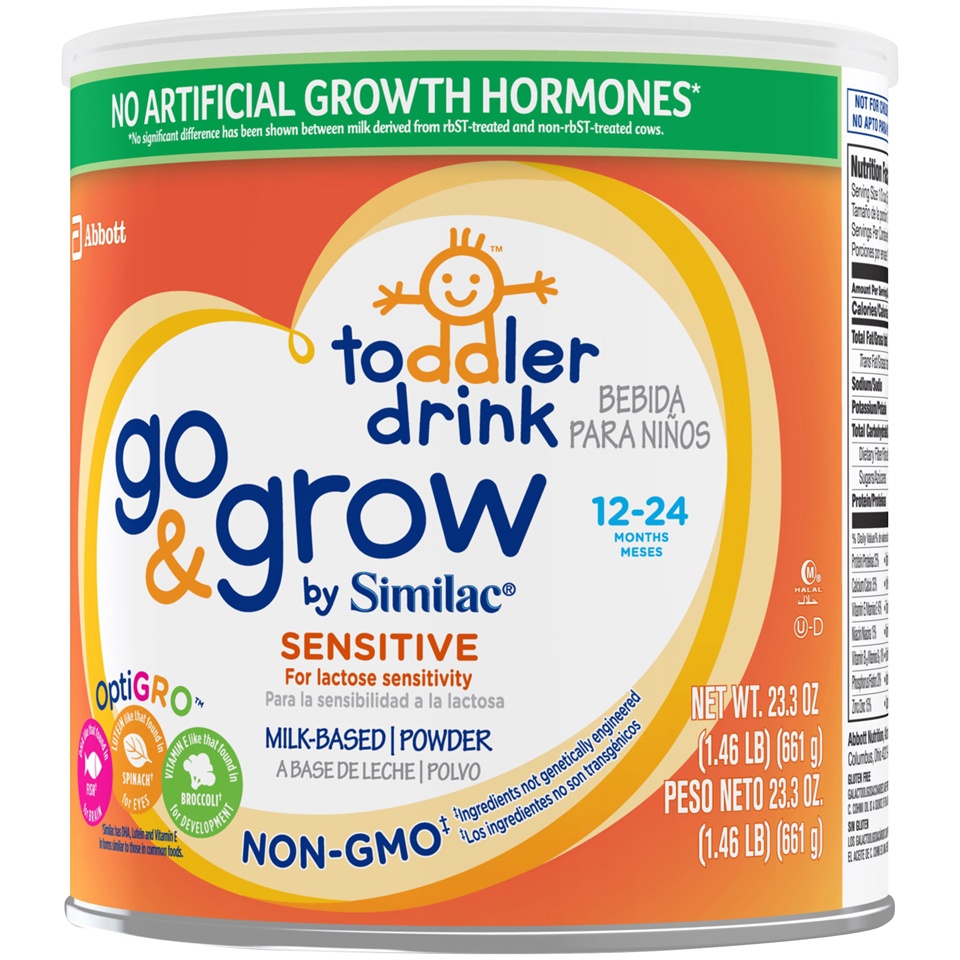 slide 3 of 7, Similac Sensitive Go & Grow Non-GMO Powder Toddler Formula, 23.3 oz