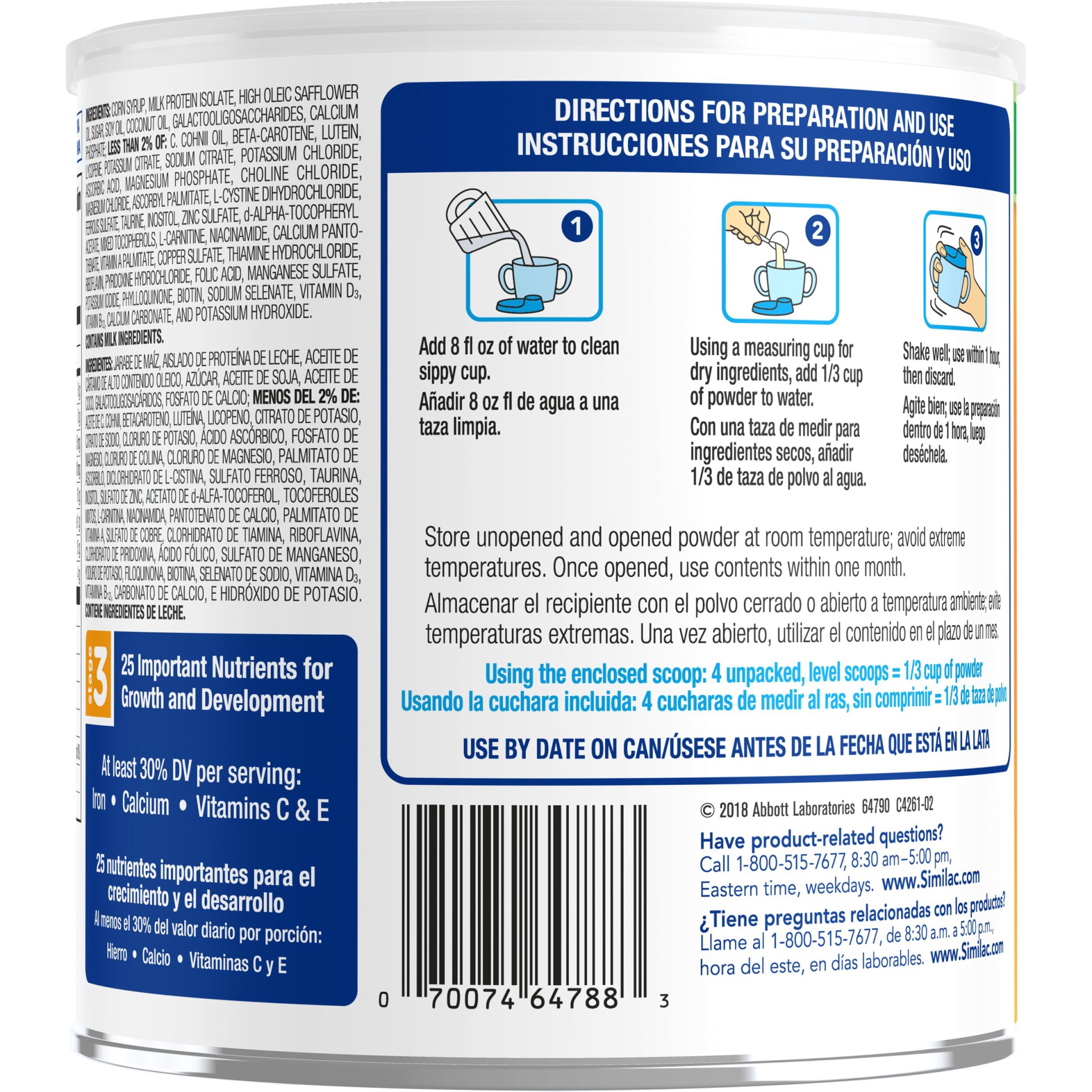 slide 6 of 7, Similac Sensitive Go & Grow Non-GMO Powder Toddler Formula, 23.3 oz