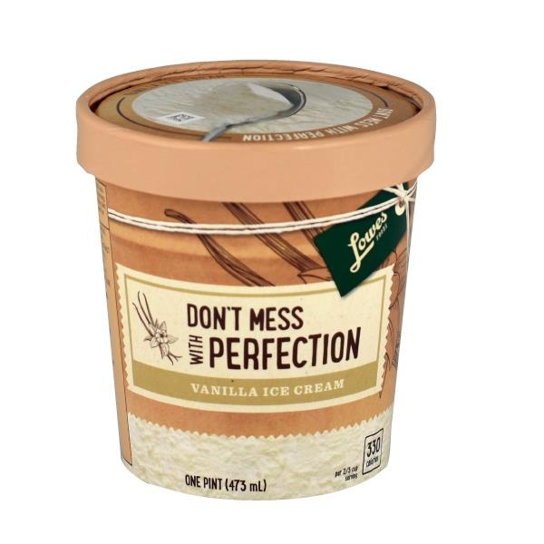 slide 1 of 1, Lowes Foods Don'T Mess With Perfection Vanilla Ice Cream, 16 oz