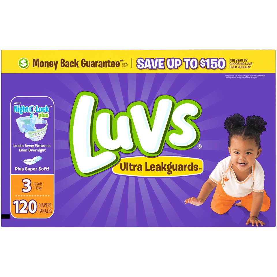 slide 1 of 1, Luvs With Ultra Leakguards Diapers Size 3, 120 ct