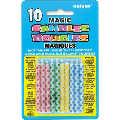 slide 1 of 1, Unique Industries Magic Candles, 10 ct