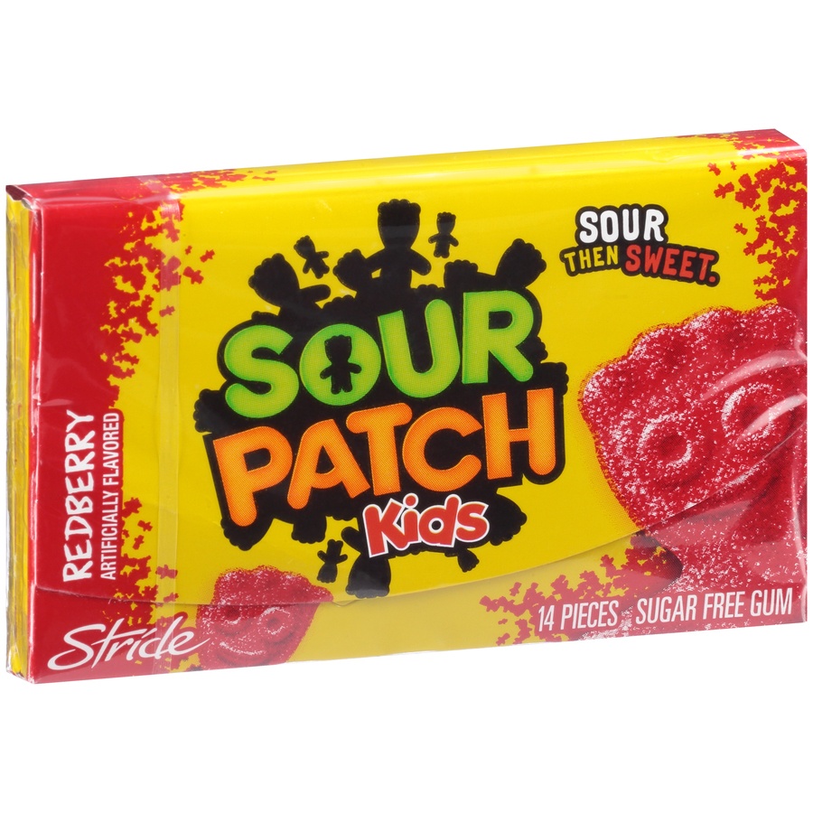 slide 7 of 8, Stride Sour Patch Kids Redberry Sugar-Free Gum 14 Piece Pack, 14 ct