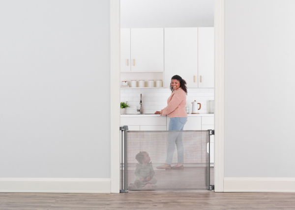slide 8 of 13, Regalo Retractable Mesh Baby Safety Gate, Gray, 1 ct