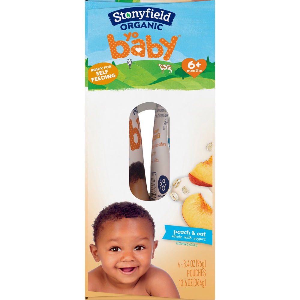 Stonyfield Organic YoBaby Whole Milk Baby Yogurt, Peach
