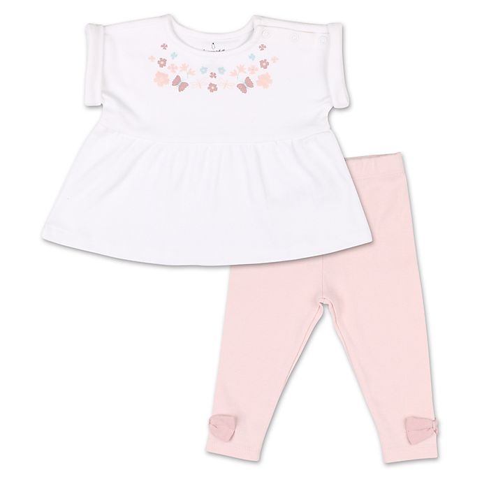 slide 1 of 3, The Peanutshell Tiny Blooms Newborn Floral Tunic Shirt and Pant Set, 2 ct