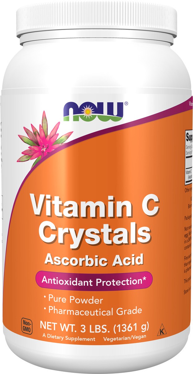 slide 2 of 8, NOW Vitamin C Crystals - 3 lb. Powder, 3 lb