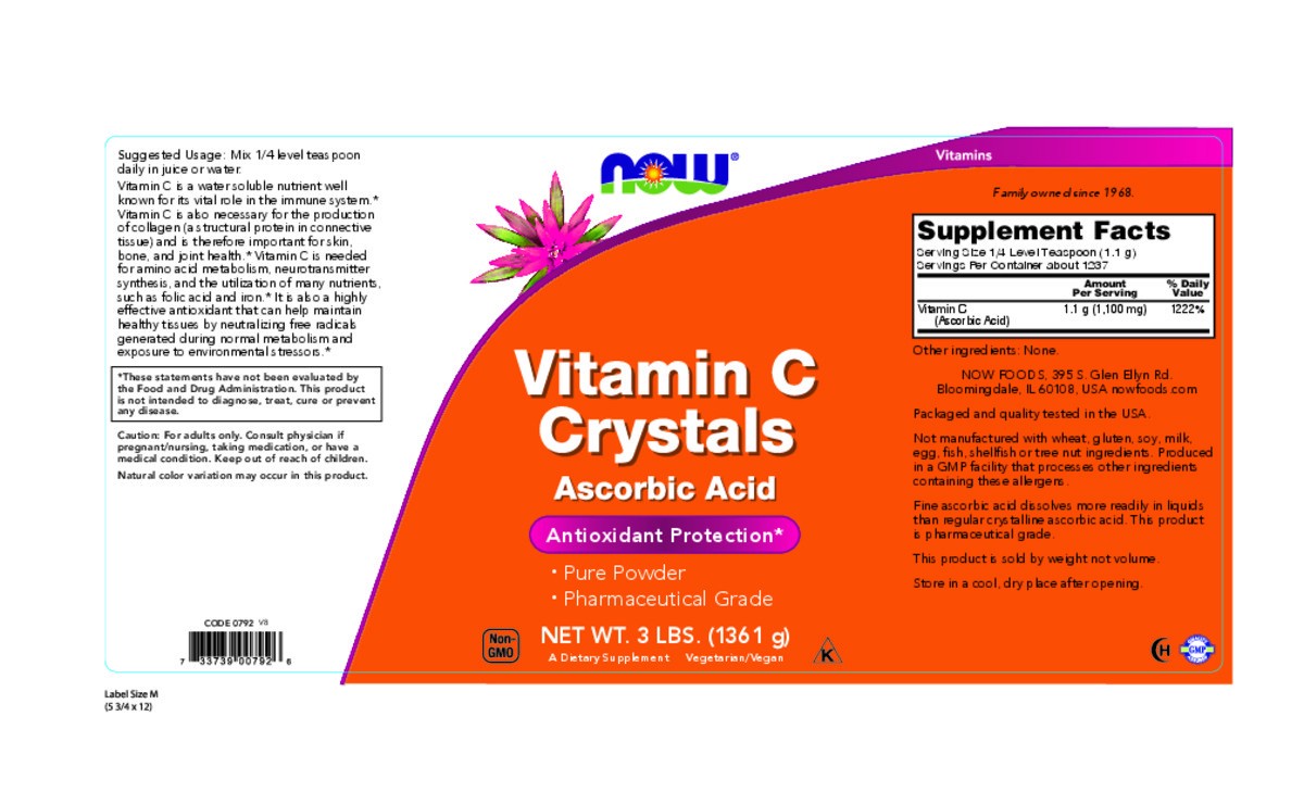 slide 5 of 8, NOW Vitamin C Crystals - 3 lb. Powder, 3 lb