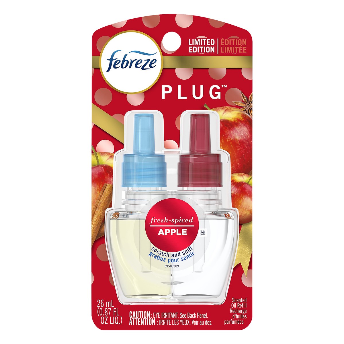 slide 5 of 6, Febreze Plug Fresh-Spiced Apple Scented Oil Refill 26 ml, 26 ml