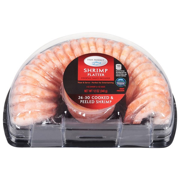 slide 1 of 1, Hy-vee Fish Market Cooked & Peeled Shrimp Platter, 8 oz