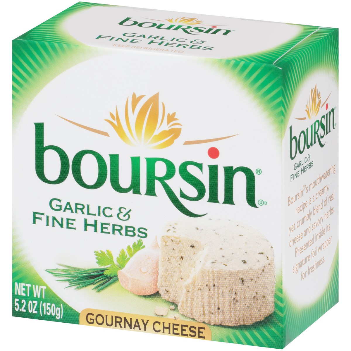 slide 8 of 9, Boursin Garlic & Fine Herbs Gournay Cheese 5.2 oz Box, 5.2 oz