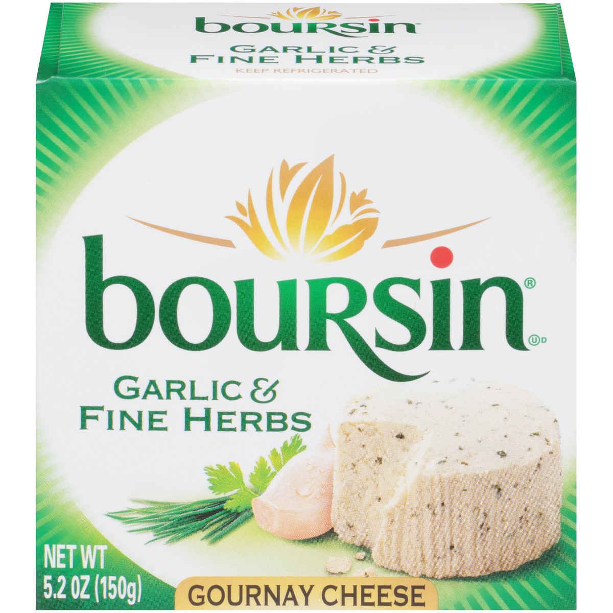 slide 4 of 9, Boursin Garlic & Fine Herbs Gournay Cheese 5.2 oz Box, 5.2 oz