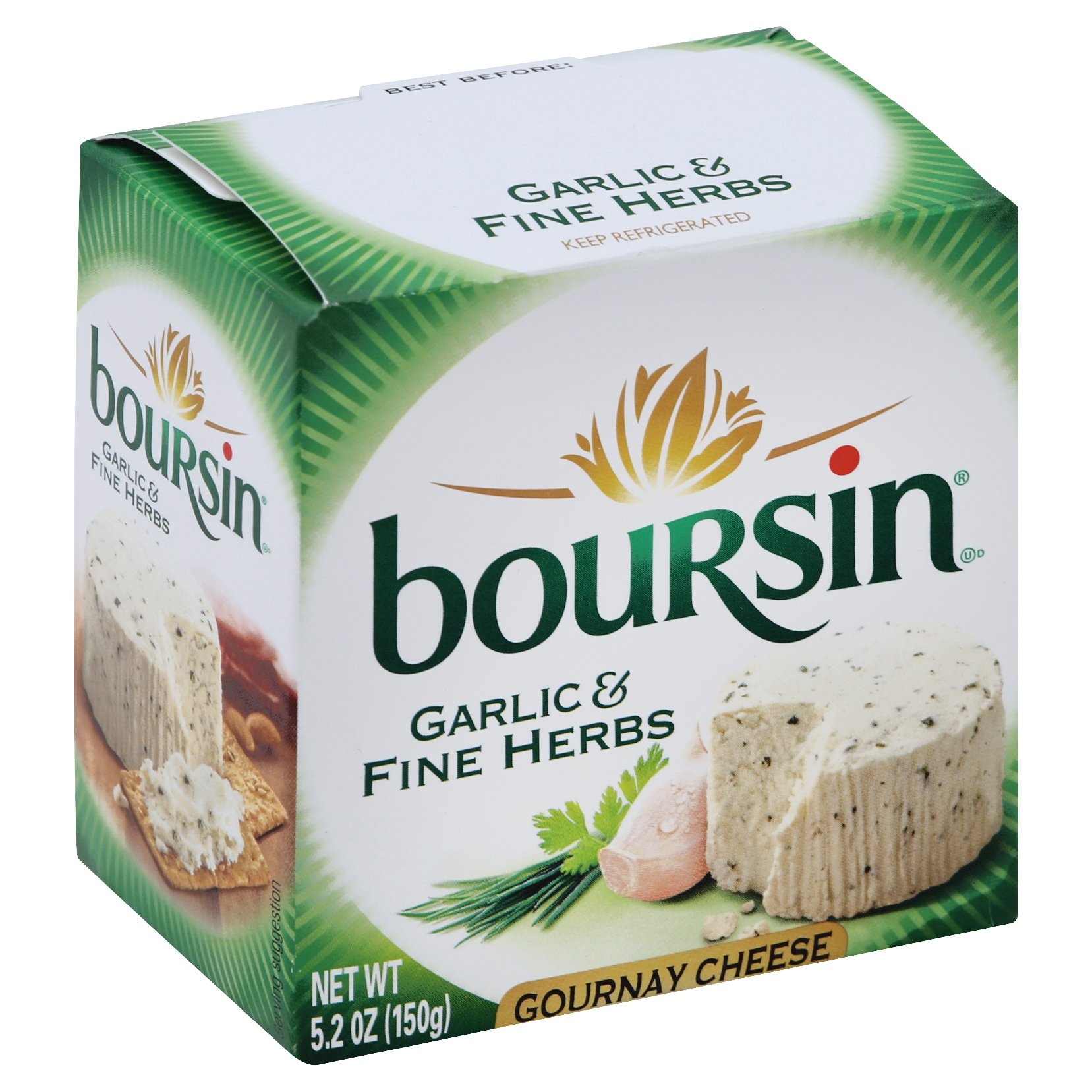 slide 1 of 8, Boursin Garlic & Fine Herbs Gournay Cheese, 5.2 oz