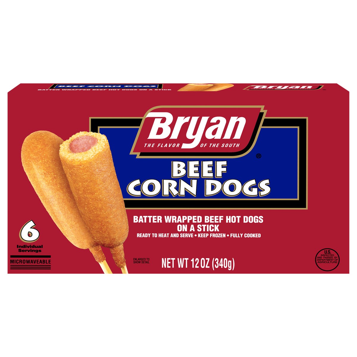 slide 1 of 10, Bryan Beef Corn Dogs 6 Count (Frozen), 6 ct