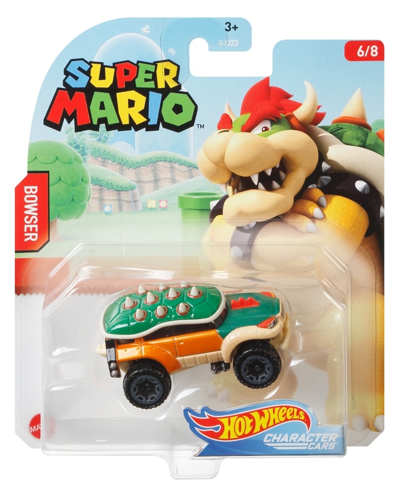 slide 1 of 1, Mattel Hot Wheels Super Mario Bowser Character Car, 1 ct